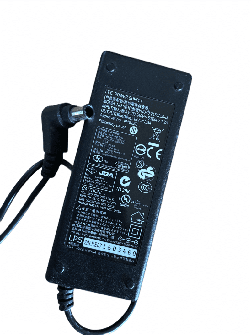 Fujitsu ITE Scanner 16V 2.5A AC Adapter NU40-2160250-I3 Fujitsu ITE Scanner 16V 2.5A AC Adapter NU40-2160250-I3